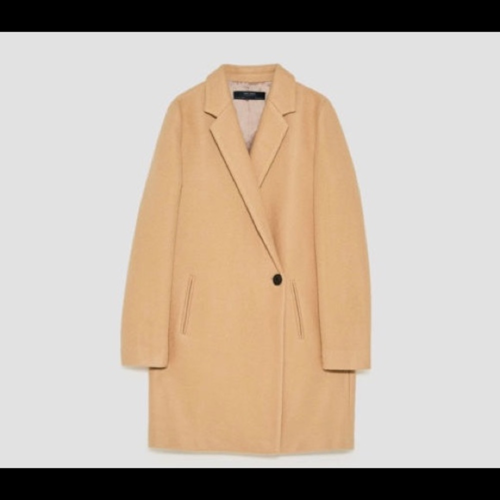 Zara Basic Outerwear Camel Coat